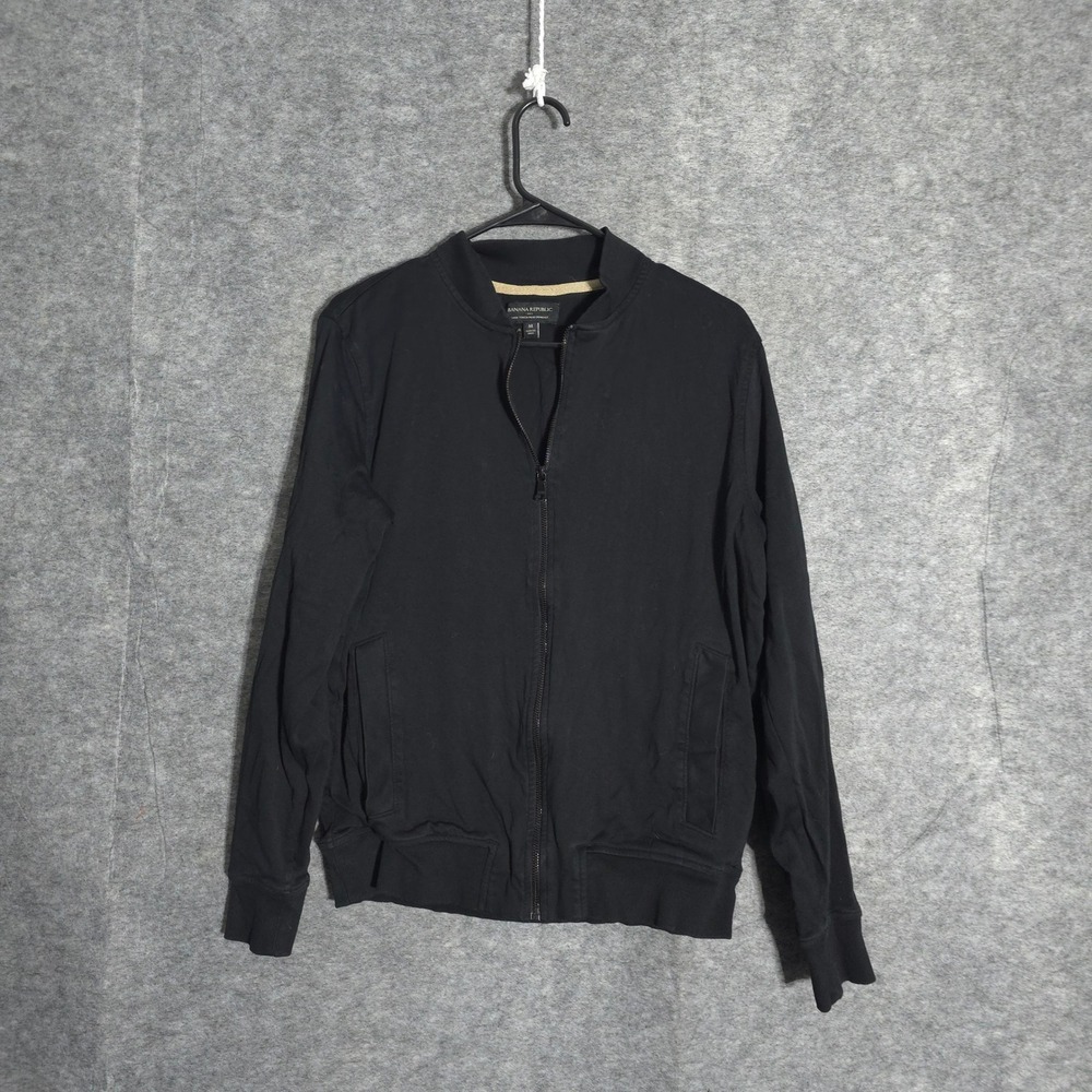 Banana Republic Luxe Touch Performance Bomber Jacket Mens M Black Zip 710578
